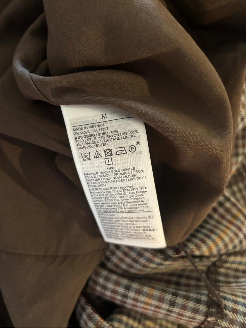 GAP Brown Plaid Square-Neck Pleated Mini Dress - Picture 8 of 8